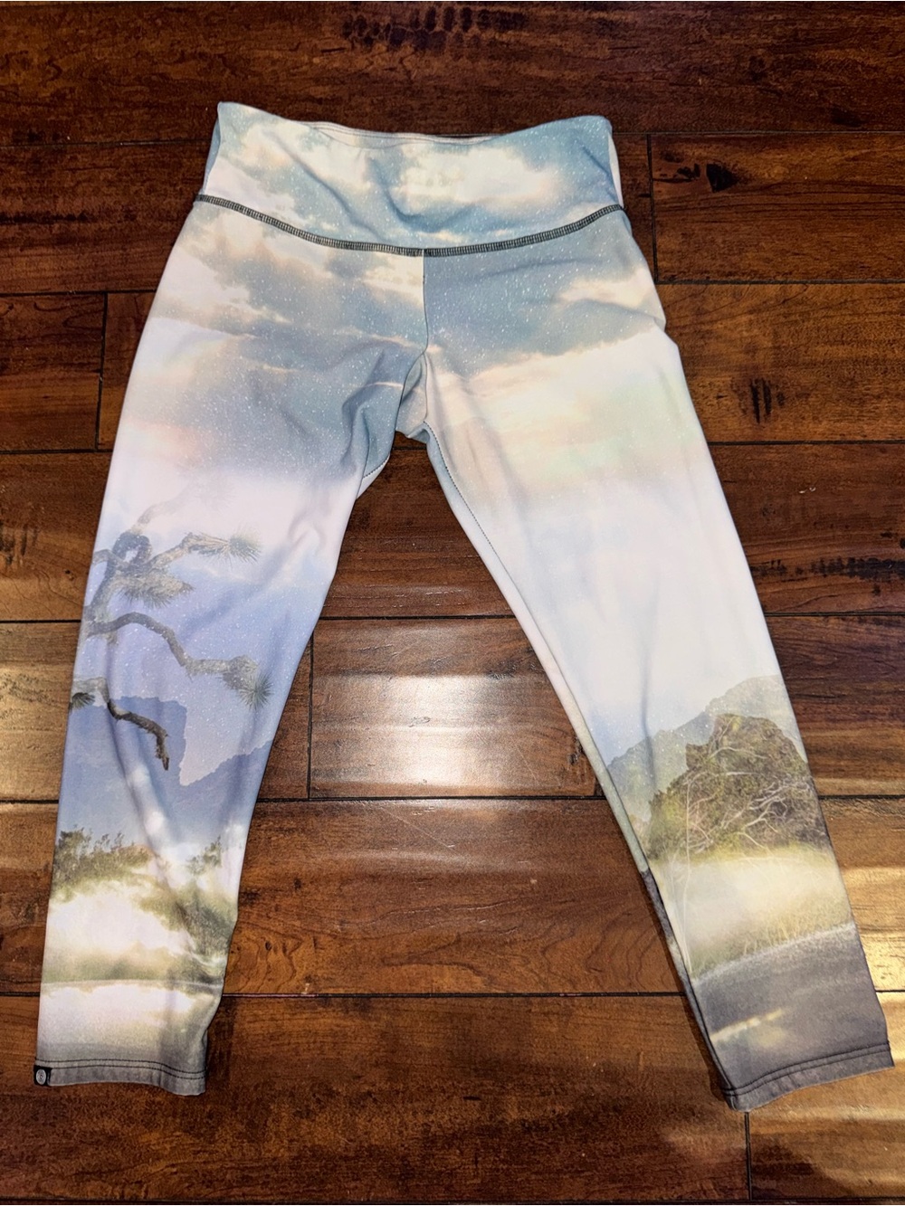 Onzie Kids Mountain & Sky Print Leggings - Light Blue